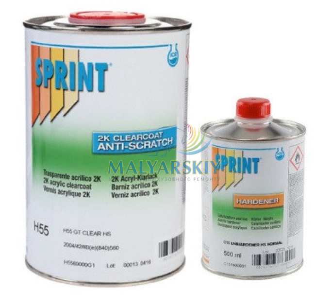 Лак HS стійкий до подряпин GT H55 ANTISCRATCH 1л+затв.С15/C16 0,5л SPRINT