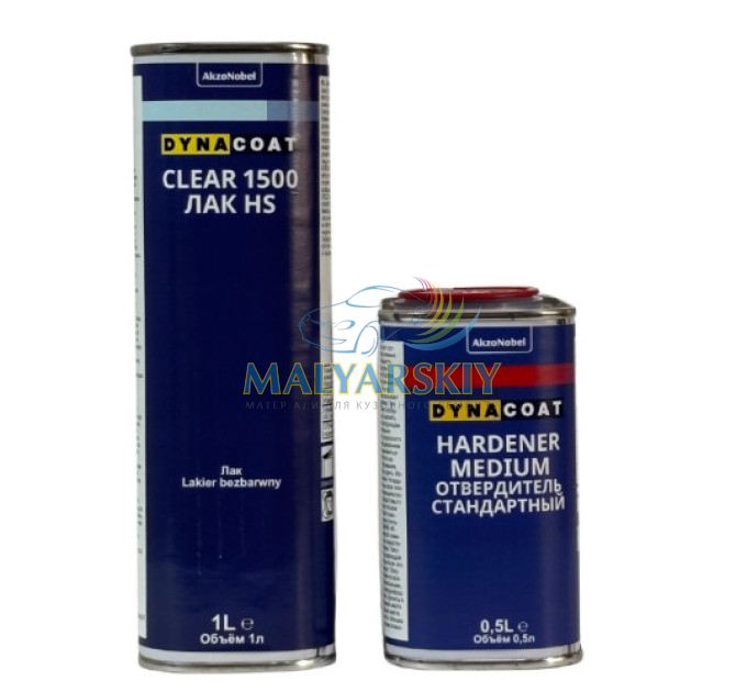 Лак 2K 1500 Clear HS Standart 1л+Затв.Flexi MEDIUM 0,5л DYNACOAT