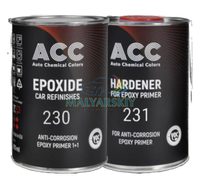 230 Грунт епоксидний Epoxide Car Refinishes ЧОРНИЙ 0,8л +затв.0,8л ACC