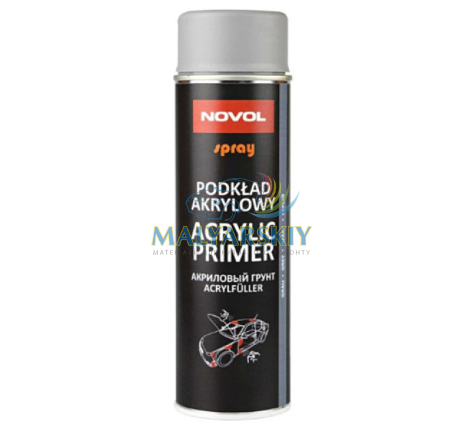 370 Грунт акриловий однокомпонентний 1К Spray СІРИЙ 500мл NOVOL