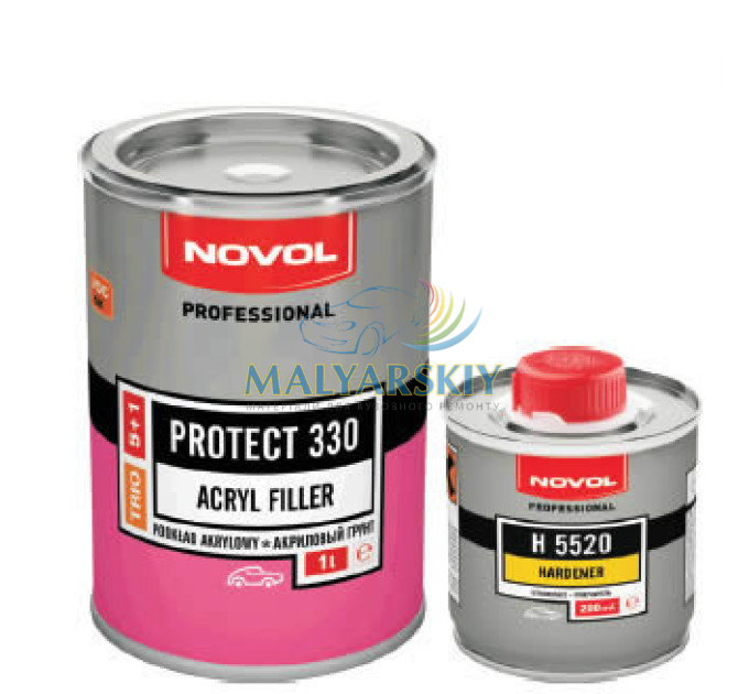 Грунт акриловий PROTECT 330 5+1HS БІЛИЙ 1л+0,2л NOVOL