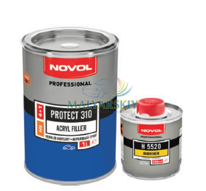 Грунт акриловий PROTECT 310 4+1HS БІЛИЙ 1л+0,25л NOVOL