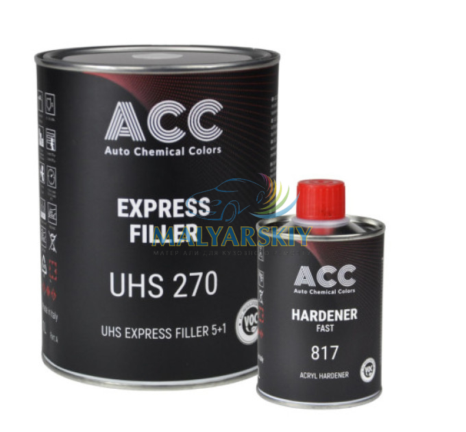 270 Грунт-наповнювач Express Filler UHS 5+1 ЧОРНИЙ 1л +затв.ACC 817 0,2л ACC
