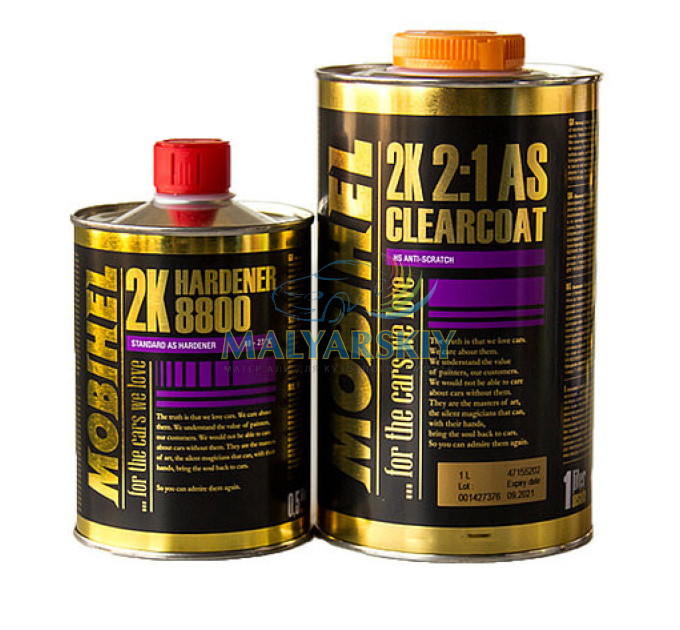 Лак акриловий 2K 2:1 Anti Scratch 1л +Затверджувач 2K 2:1 AS 8800 0,5л MOBIHEL